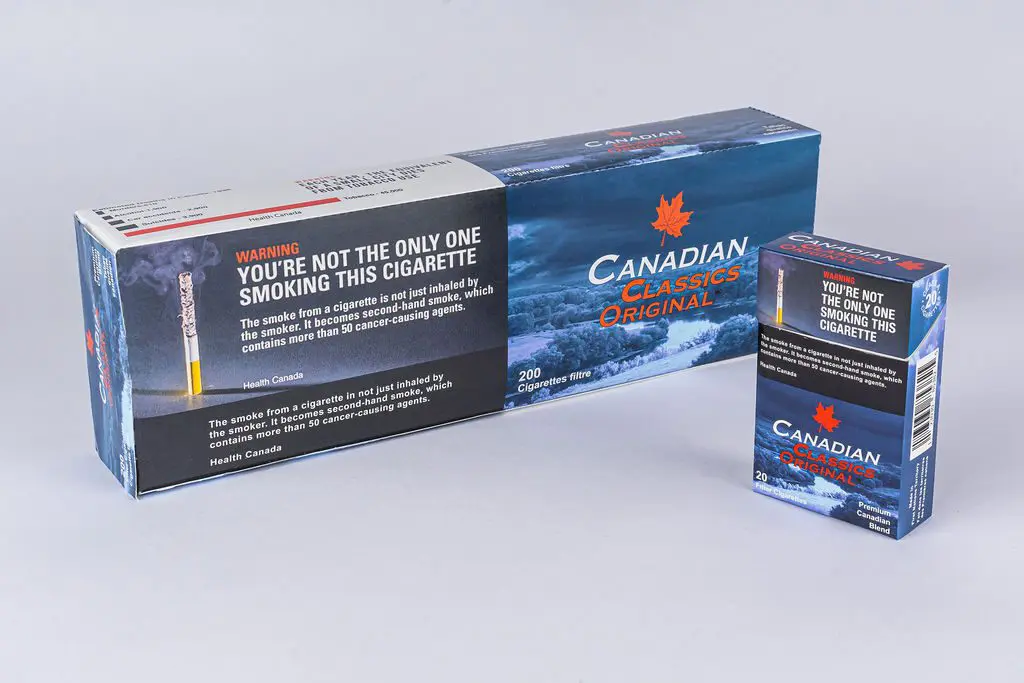 Cigarettes Near Me 136 A Carton of Canadian Classics Original Cigarettes Next to a Pack