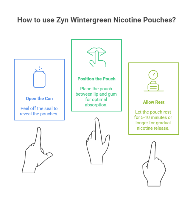 Zyn Wintergreen Pouches 6mg 5 How to use Zyn Wintergreen Nicotine Pouches