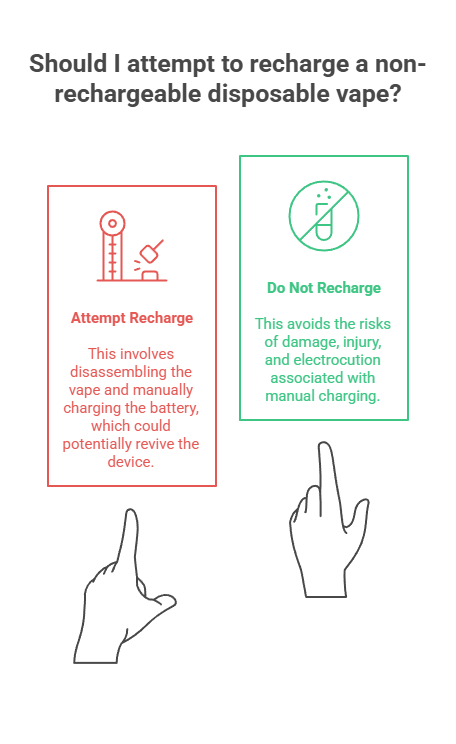How to Recharge a Disposable Vape? 4 Should I attempt to recharge a non-rechargeable disposable vape