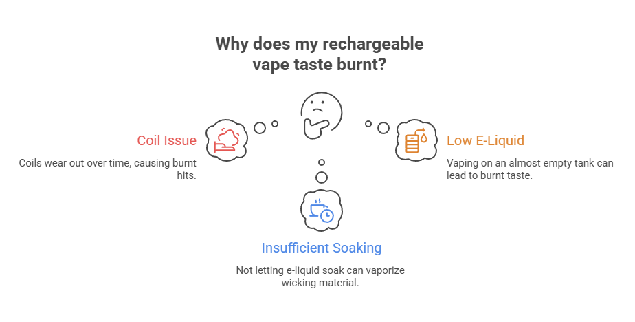 Why Does My Vape Taste Burnt? 2 Why does my rechargeable vape taste burnt