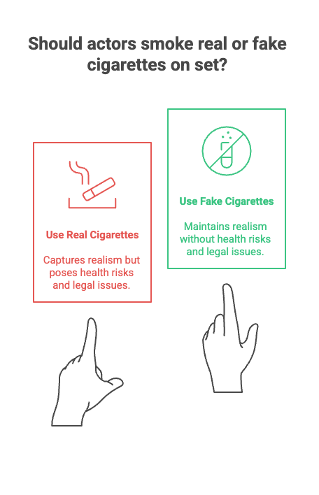 How Do Fake Cigarettes Work? 2 Should actors smoke real or fake cigarettes on set?