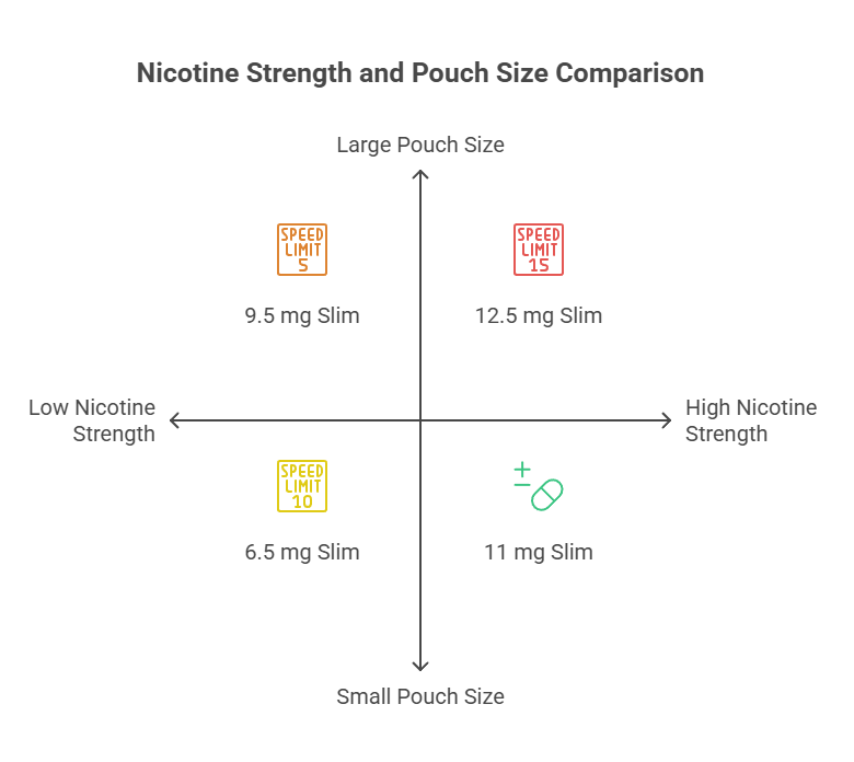 Nicotine Strength and Pouch Size Comparison