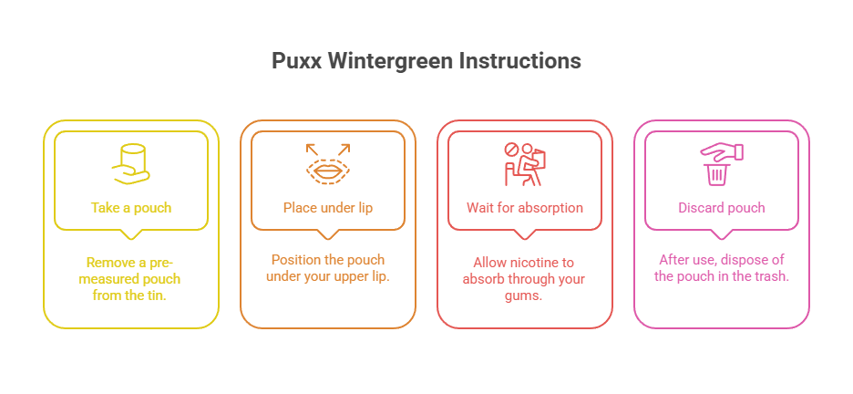 Puxx Wintergreen 8mg Nicotine Pouches 3 Puxx Wintergreen Instructions
