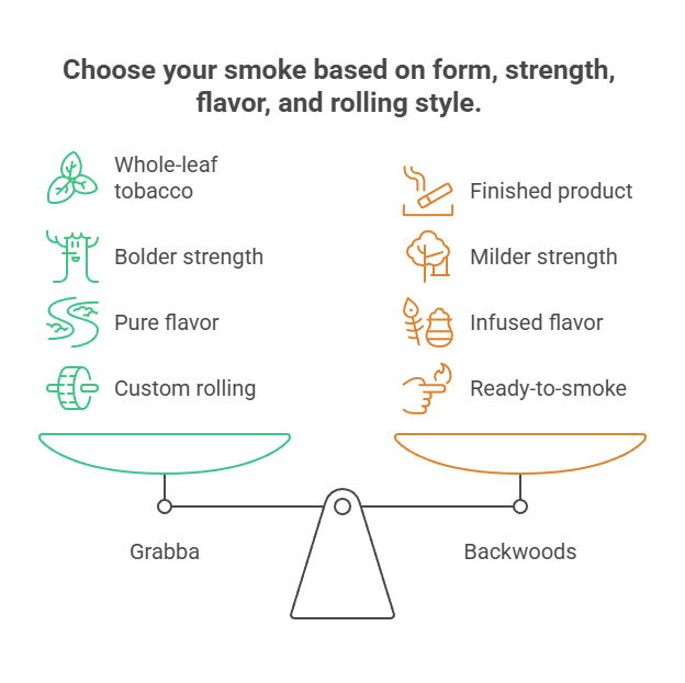 Choose your smoke based on form, strength, flavor, and rolling style.
