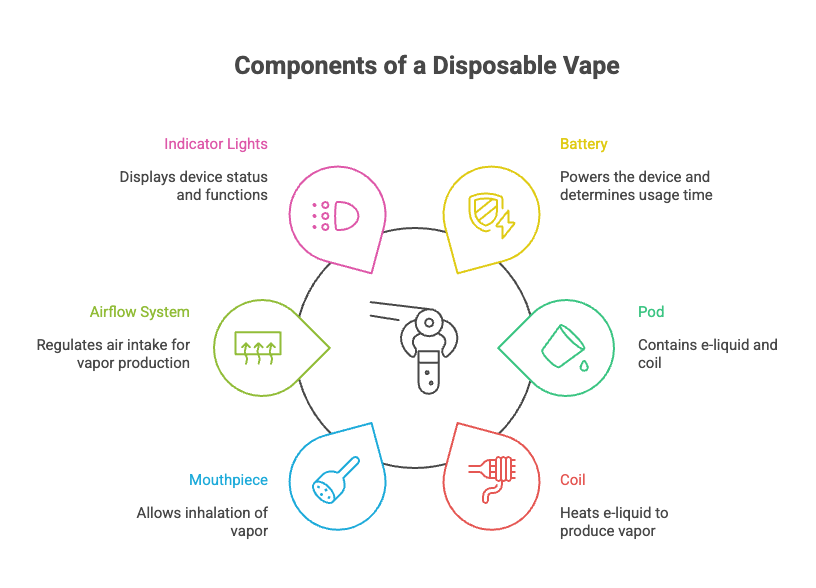 Do Vapes Cause Headaches? 2 Components of a Disposable Vape