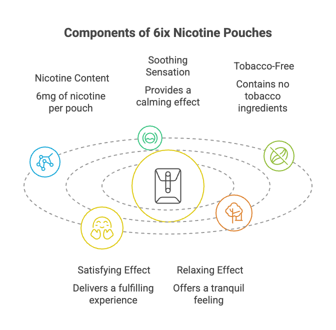 Components of 6ix Nicotine Pouches